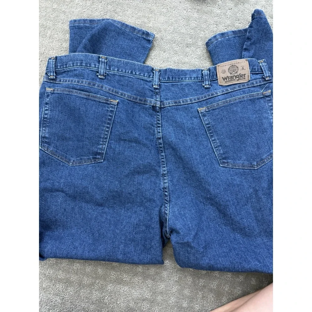 Wrangler Five Star Relaxed Fit Blue Jeans Men Stretch Zip Button 5-Pocket 44x30